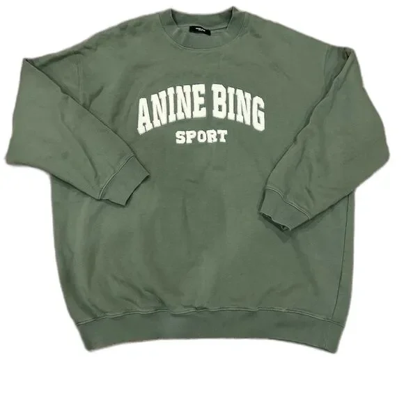 Anine Bing Sport Green Tyler Oversized Sweatshirt in Artichoke - Picture 2 of 7